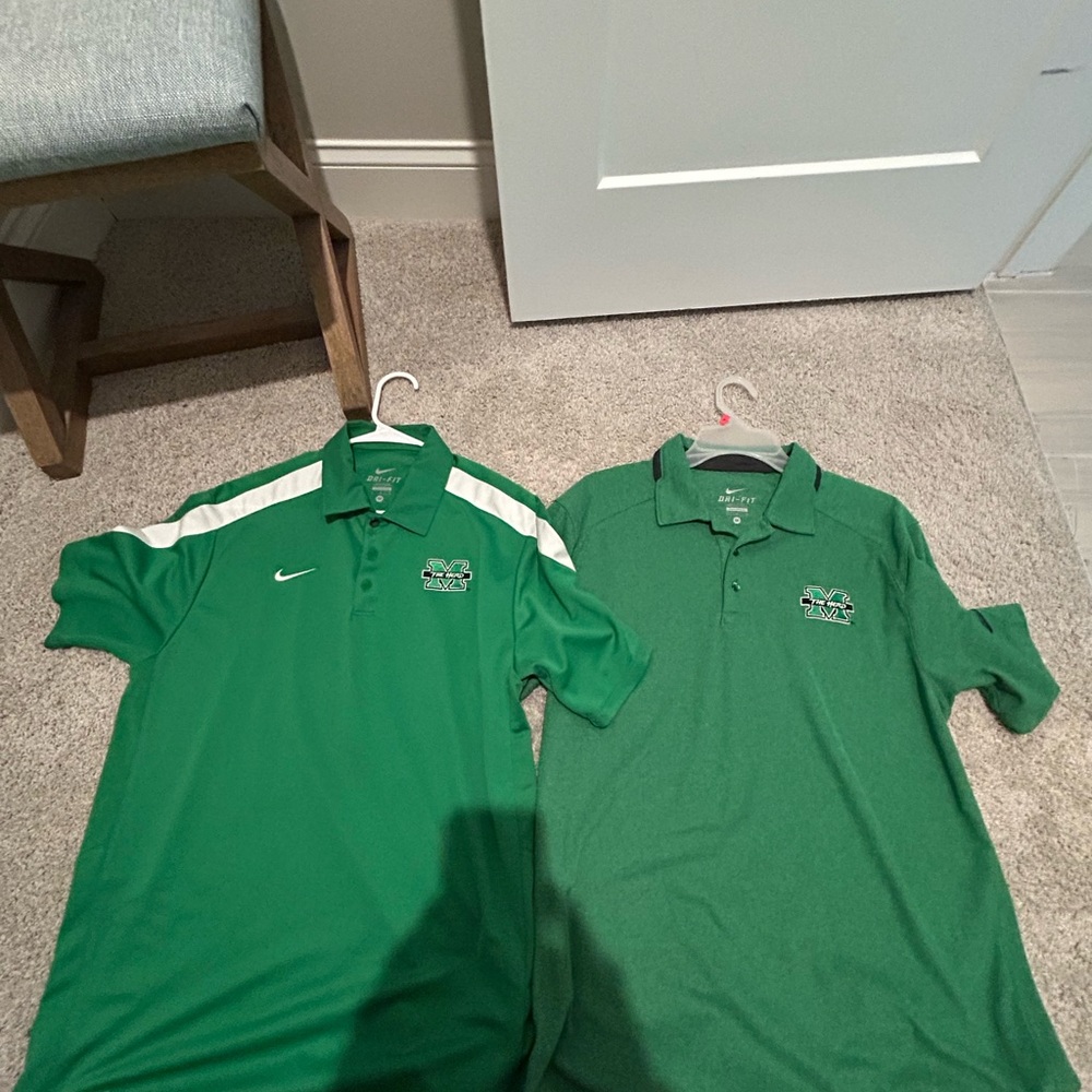 Lot of 2 Marshall University Nike Polos - Size Medium